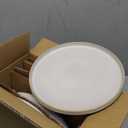 famiware Star Dinner Plates for 6, 10 inches Plate Set, Scratch Resistant, Stoneware Dinnerware, Kitchen Modern Rustic Serving Dishes, Cappuccino White