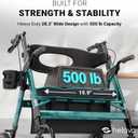 Helavo Extra Wide 2 in 1 Bariatric Walker Wheelchair Combo, 500 lb Capacity