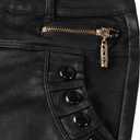 SOFIA'S CHOICE Women Faux Leather Shorts Sexy High Waisted Summer Pleather Shorts Black Medium (Black, S)