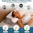Ylekto Cervical Neck Pillow for Pain Relief, Ergonomic Pillow Side Sleeper Pillow for Sleeping, Contour Memory Foam Pillows with Cooling Pillowcase Orthopedic Bed Pillow for Back Stomach Sleepers