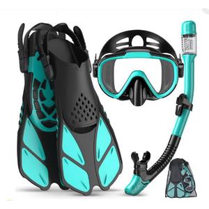 Snorkeling Gear for Adults Men Women,4 in 1 Snorkel Set with Panoramic View Diving Mask Anti-Fog Anti-Leak,Dry Top Snorkel,Fins and Travel Bag for Swimming,Snorkeling and Travel Diving, Size  S/M 4.5-8.5