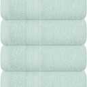 BOUTIQUO Ultra Soft Cotton 6 -Piece Hand Towel Set 16x24 Inch, Ideal for use in Bathroom, Kitchen, Gym, Spa & General Cleaning, Compact & Lightweight Multi Purpose Hand Towels - Sea Green