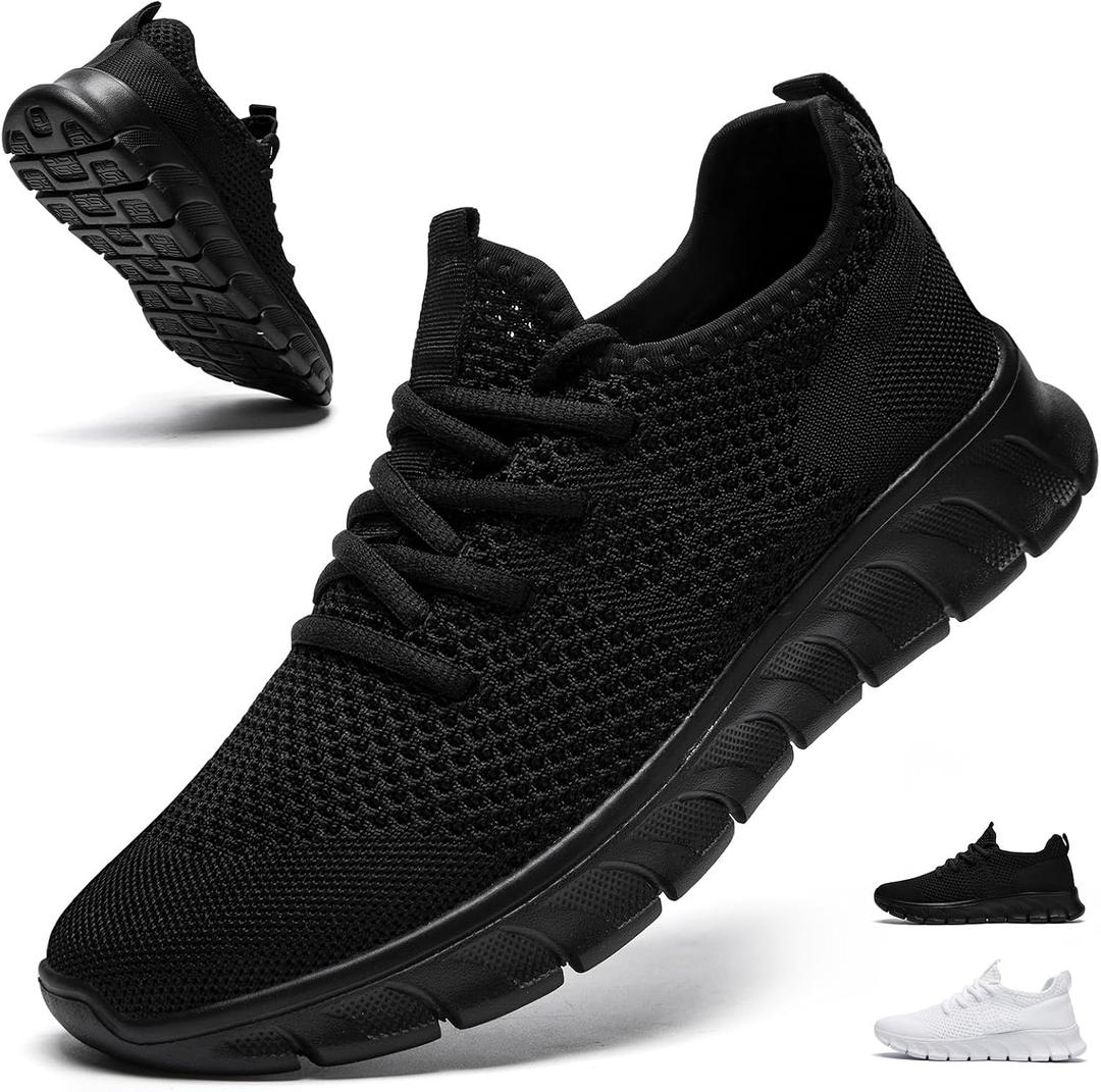 CMNZHK Womens Running Shoes Tennis Sneakers Black Size 6 Slip on Walking Gym Work Shoes Non Slip Comfortable Lightweight Athletic Workout Sport Shoe