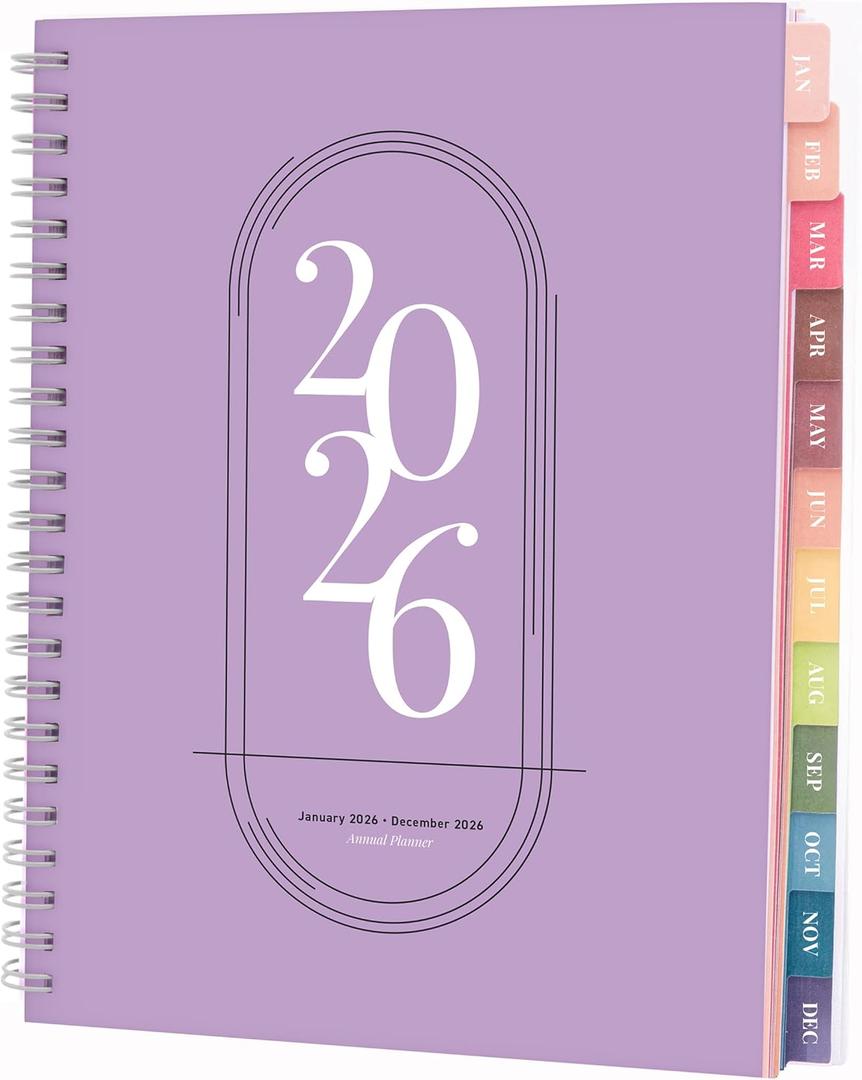 3 x Rileys 2026 Planner, Agenda Planner With Weekly And Monthly View, Daily Agenda Book And Yearly Planners Calendar Book, Spiral Bound With Tabs, Notes, Goals And Holidays (Lilac, 8 x 6 in)