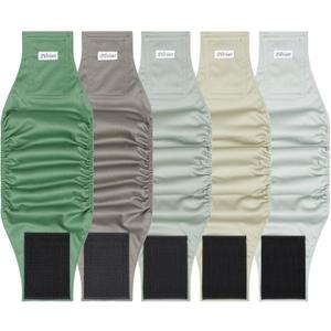 5 Pack Dog Diapers Male Reusable, Premium Belly Bands for Male Dogs, High Absorbing Male Dog Pee Wraps for Doggie in Incontinence or Excitable Urination and Training,Light Gray,M