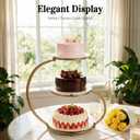 3-Tier Gold Iron Cake Stand, Vintage Dessert Serving Tray Holder Cupcake Pastry Fruit Display Rack for Wedding, Birthday, Bridal Shower & Afternoon Tea Party Table Decor
