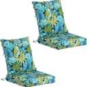 20"x42" Outdoor Patio Chair Cushion 2-Pack, 1000+Hours Fade-Resistant & Water-Resistant Furniture Chair Cushions with 30D High-Resilience Foam for Dining ChairsYKK Zippers,Pattern