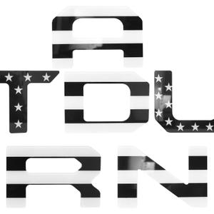Tailgate Insert Letters Compatible with 2022 2023 2024 3D Raised Emblem Decals with Strong Adhesive (Black US Flag)