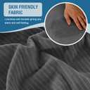 H.VERSAILTEX Velvet Stretch Couch Cushion Cover Plush Cushion Slipcover for Chair Cushion Furniture Protector Seat Cushion Sofa Cover (1 Piece Armchair Cushion Covers, Grey Striped)