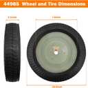 Showingo 44985 Lawn Sweeper Wheel Tire Complete Assembly Set Compatible with Lawn Sweepers & Tractors 2PCS