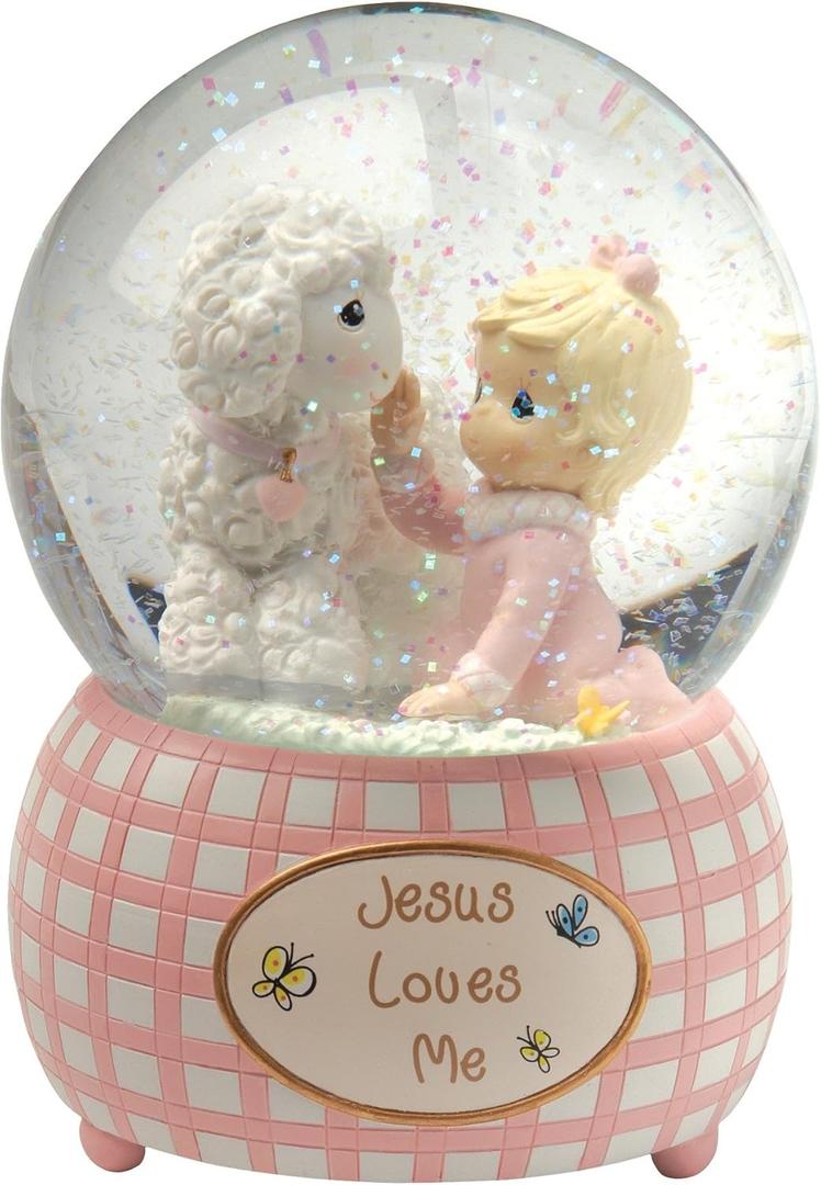 Precious Moments, Jesus Loves Me, Snow Globe, Resin, Girl, 102403