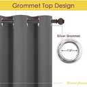 NICETOWN Grey Kitchen Blackout Short Curtain Panels for Bedroom, 45 Inch Long Thermal Insulated Grommet Top Blackout Draperies and Drapes (2 Panels, W42 x L45 -Inch, Grey)