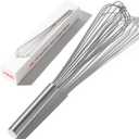 18/10 Stainless Steel Large Whisk, 17" Commercial Heavy Duty Whisk for Whipping Eggs, Mixing Batter, Making Sauces, Long Wisk Dishwasher Safe