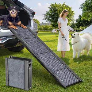 Dog Ramp for Car 63" Long & 17.3" Wide Portable Dog Ramps for Large Dogs with Non-Slip Rug Surface Dog Car Ramp for SUV Car & Truck, Folding Dog Ramp Up to 250LBS
