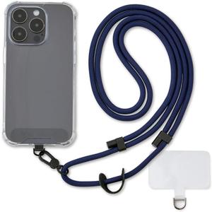 Universal Phone Lanyard, Anti-Theft Crossbody Strap for iPhone 16 Pro Max and Most Smartphones, Adjustable Cell Phone Neck Holder w/ 2 Non-Adhesive Tether Tabs for Men and Women, Navy/Black