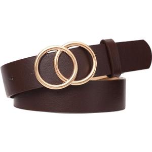 Fashion Women Leather Belts with Pin Buckle Waist Belt for Pants Dresses Jeans