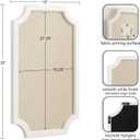 Hogan Framed Scalloped Decorative Wall Pinboard; White; 18 x 30; Rustic Modern Farmhouse Bulletin Board for Wall Organization and Decorative Displays