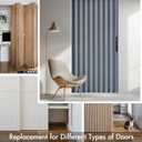 MIULEE Accordion Style Magnetic Folding Door Curtains for Doorways/Closet, Room Divider Pleated Drapes with Hooks for Interior Living Room/Bedroom/Open Closet, Blue, W39 x L78 inches, 1 Panel