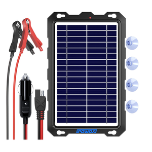 POWOXI Upgraded 7.5W-Solar-Battery-Trickle-Charger-Maintainer-12V Portable Waterproof Solar Panel Trickle Charging Kit for Car, Automotive, Motorcycle, Boat, Marine, RV,Trailer, Snowmobile, etc.