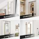 SCWF-GZ 47x14 Mirror Full Body Length Door Hanging/Rope Hang/Wall Mounted Metal Frame Rectangle Mirrors for Bedroom Bathroom Dressing Living Room 47 inch Gold