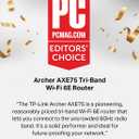 TP-Link AXE5400 Tri-Band WiFi 6E Router (Archer AXE75), 2025 PCMag Editors' Choice, Gigabit Internet for Gaming & Streaming, New 6GHz Band, 160MHz, OneMesh, Quad-Core CPU, VPN & WPA3 Security