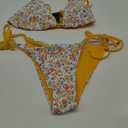 ZAFUL Women's Triangle Bikini Floral String Bikini Set Two Piece Swimsuit Bathing Suits (Medium, 2-yellow Flower)