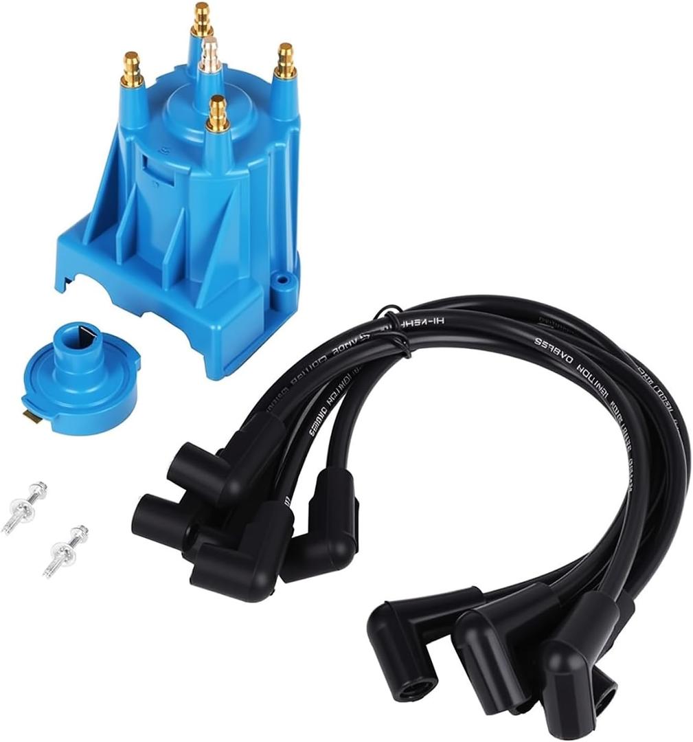 Ignition Tune Up Kit with Distributor Cap and Rotor and Spark Plug Wires Set Replacement for 3.0L 4cyl MerCruiser Engines Made by GM with Delco EST Ignition Systems - Replace 811635Q2, 816761Q14