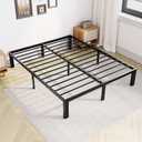 Sweetcrispy Queen Bed Frame, Metal Slat Platform Bed Frames,14 Inch, 700Lbs | Easy Assembly, Queen Size Heavy Duty Metal Platform, Storage Under Bed, No Box Spring Needed, 14 Inches