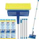 LOLA Squeeze Sponge Mop w/ Poly Foam & a Natural Cellulose Layer & 3 Replacement Heads / Refill Bundle, Absorbs & Wicks Moisture, Floor Cleaner