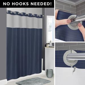 Zenna Home Insta Curtain Fabric Shower Curtain 71x74Inc