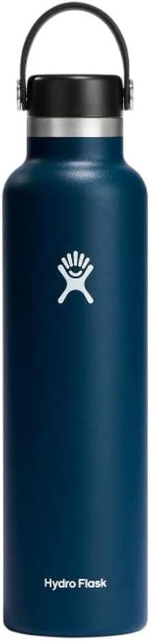 Hydro Flask Stainless Steel Standard Mouth Water Bottle with Flex Cap and Double-Wall Vacuum Insulation (Indigo Blue)