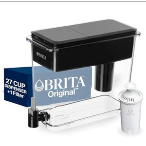 Brita UltraMax Large Water Dispenser With Standard Filter, BPA-Free, Reduces Copper, Cadmium and Mercury Impurities, Lasts 2 Months or 40 Gallons, Includes 1 Filter, Kitchen Accessories, Large 27-Cup