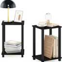 Furinno Simplistic End Table, 2-Pack, Espresso/Black, 2-Pack, 1-Tier, 13.4 x 11.5