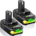 4.0Ah Battery Replacement for Ryobi 18V Battery P102 P103 P104 P105 P107 18Volt ONE+ Lithium Batteries (2Pack)