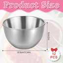 12 Pack 3.4inch Stainless Steel Sauce Dishes, Mini Individual Round Sauce Bowl, Sushi Dipping Bowl, Ingredient Bowls for Prep, Silver
