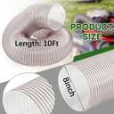 Pangda 8 in x 10 ft Clear Grass Catcher Lawn Vac Hose PU Flexible Leaf Vac Collection Lawn Mower Bagger Dust Collection Hose Fits Most Brands