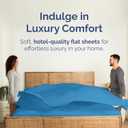 Twin Size Flat Sheet - Hotel Quality Top Flat Bed Sheet Only - Ultra-Soft, Breathable & Cooling - Fade & Wrinkle Free - Easy-Care, Stain & Shrink Resistant Bedding - Easy-Fit & Oeko-Tex - Denim Blue