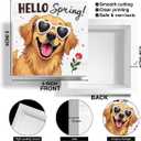 Funny Spring Decorations for Office Farmhouse Spring Wooden Box Sign, Home Decor for Room Desk Table Shelf 5 x 5 Inches