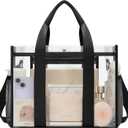 BAGAIL Stadium Approved Clear Tote Bag with Inner Pocket, Transparent Travel Bag for Sports Event, Concert, Work