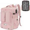 Taygeer Vacuum Backpack, Expandable Vacuum Seal Carry on Backpack with Rain Cover, 17'' laptop Compression Backpacks Travel with Shoe Compartment, TSA Approved Personal Item Compression Back Pack,Pink (Large)