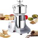 Electric Grain Mill Grinder 2000W Dry Material Grinding Machine 800g Stainless Steel Pulverizer 36000r/min High-speed Grain Mill 270 swingable Superfine powder for Home and Commercial 800g