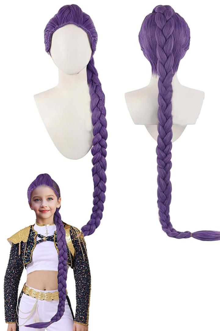 Purple Pop Singers Cosplay Wig Girl Anime Costume Accessories Women Halloween Outfit