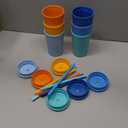 10 oz Wheat Straw Cups with Lids and Silicone Straws, Unbreakable Drinking Glasses, Plastic Cups for Kitchen, Small Tumbler Cups with Cleaning Brush, BPA Free, Dishwasher & Microwave Safe, 6 Pack