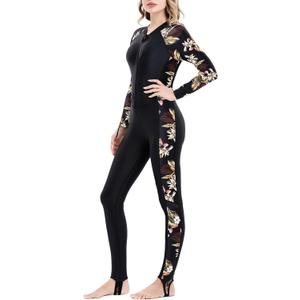 DEHAI Women Men Dive Skins Suit Thin Wetsuit, Rash Guard Full Body Swim Swimsuit, Wet Suits Drysuits Long Sleeve Youth UV Sunsuit for Diving Kayaking Surfing Scuba Waterski Water Sports (Medium, Yellow swallowtail flower Womens)