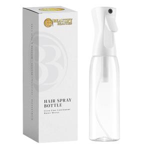 BeautifyBeauties Spray Bottle For Hair Continuous Mister Spray Bottle for Hairstyling, Cleaning, Plants, Pets, Barbers, Salons, Essential Oil Scents (Clear, 16.9 zO/500 Ml) 11" H x 2.6" L