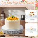Wenqik 3 Pcs 16'' 14'' 12'' Metal White Cake Stand, Elegant Style