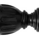 NICETOWN Matte Black Curtain Rods for Windows 28 to 48 Inches Long Heavy Duty Adjustable Curtain Rods, Suitable for Bedroom Kitchen, Includes Trophy-Style Finials, Sold by Single