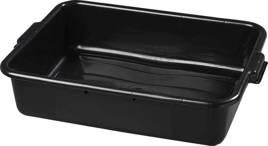 Carlisle FoodService Products Bus Box, Plastic Tub for Bussing Dishes in Commercial Restaurant and Kitchen, 5" x 20" x 15", 12 Count, Black