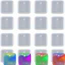 20pcs Square Jewelry Casting Molds, Silicone Pendant Keychain Resin Molds with Hanging Hole, Jewelry Making DIY Craft Tools - 42mm/1.65 inch