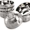 Okllen 6 Pack 18/8 Stainless Steel Snack & Soup Bowls, 15 Oz Non-slip Double-walled Insulated Set